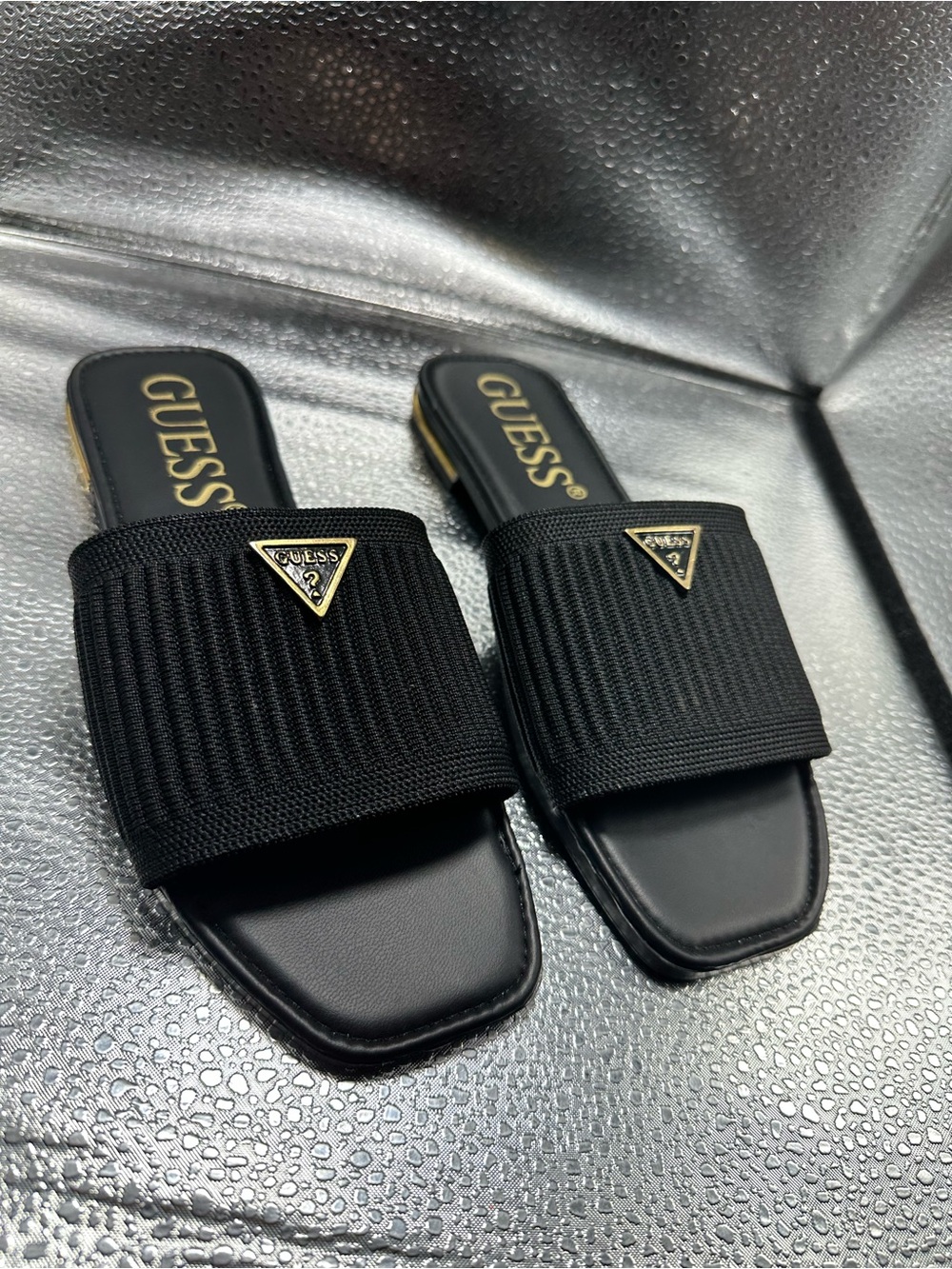 GUESS black slide sandals N/A